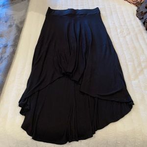 Black high/low long skirt